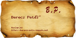 Berecz Pető névjegykártya